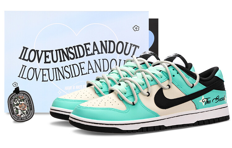 

Кроссовки Nike Dunk Skateboarding Shoes Women's Low-top Green/white/black, цвет Emerald