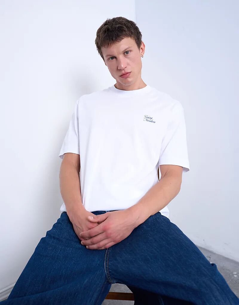 

Футболка Topman Going Nowhere свободного кроя белого цвета