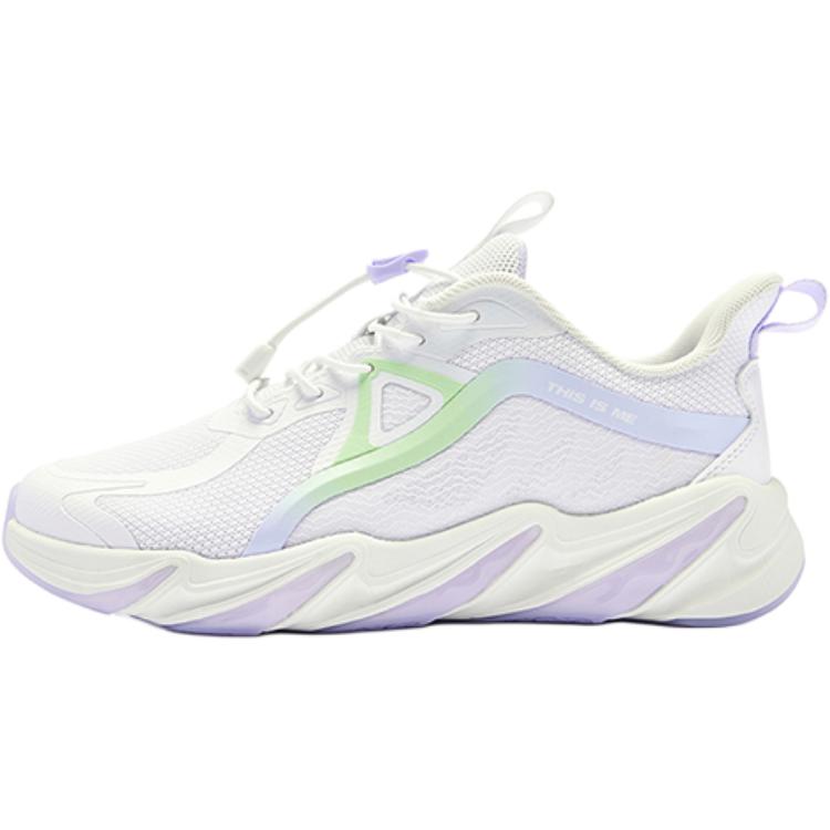 

Износостойкие дышащие низкие кроссовки для детей и подростков QIAODAN, белый/фиолетовый