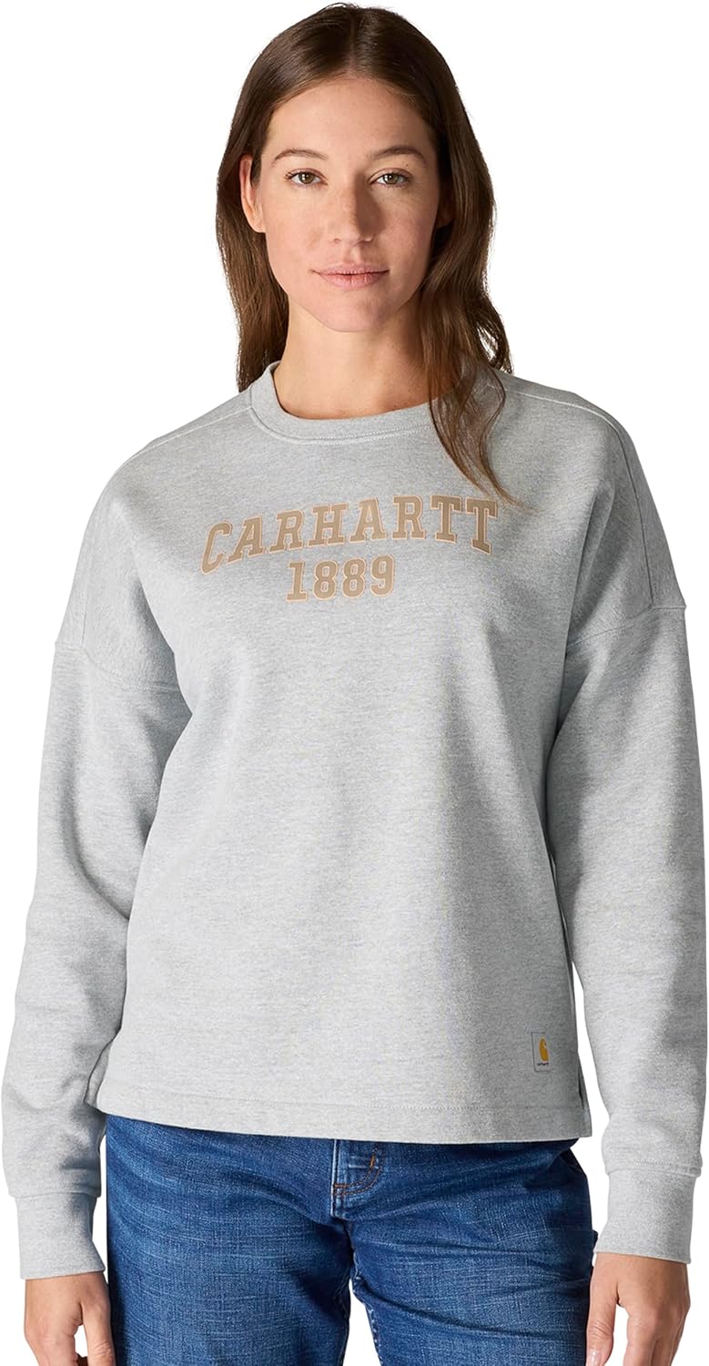 

Carhartt женская свободная толстовка Midweight Graphic, Heather Gray