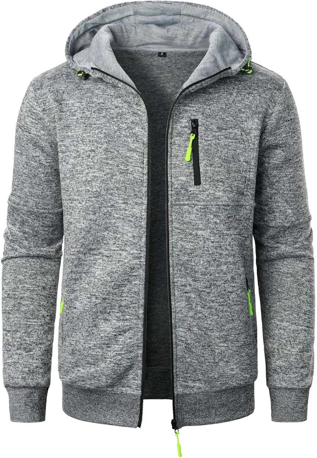 

Мужская однотонная толстовка с капюшоном на молнии QUNPIU