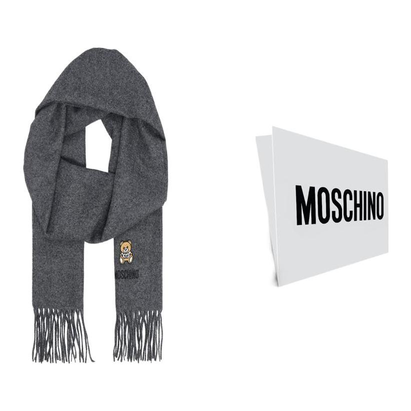 

MOSCHINO Вязаный шарф унисекс темно-серый, Shopping Bag