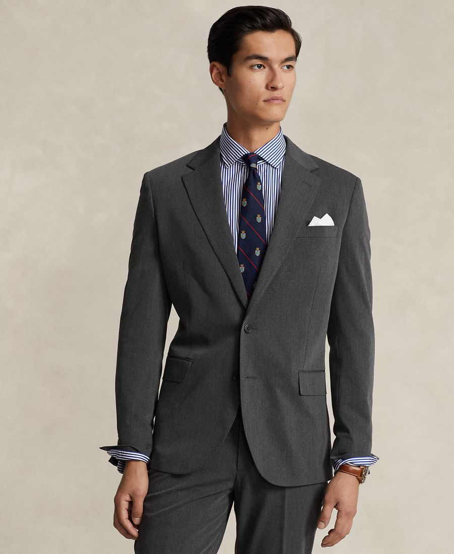 

Мужской спортивный пиджак-поло из саржи в современном стиле Polo Ralph Lauren, Charcoal