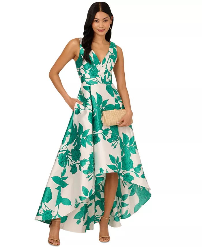 

Женское платье с асимметричным подолом и цветочным принтом Adrianna Papell, мультиколор