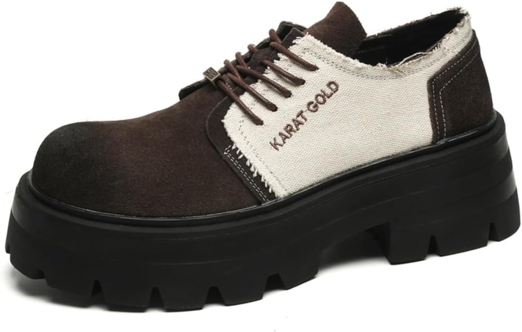 

Стильные мужские кроссовки Y2K из замши и ткани с высокой подошвой для большего комфорта и роста, идеально подходящие для повседневной носки и уличного стиля Ctkvbmeoi, коричневый