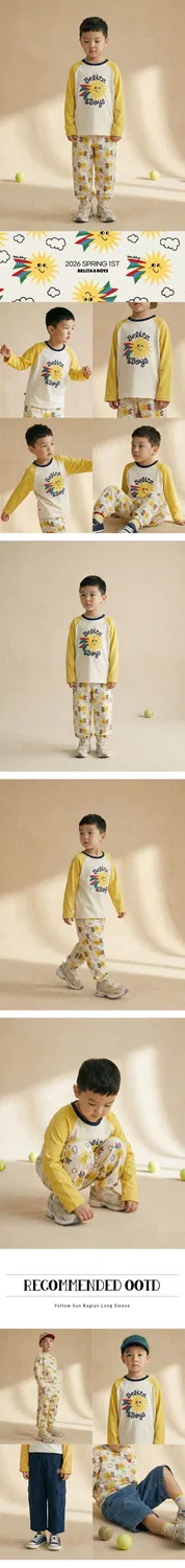 Детская футболка реглан с длинным рукавом жёлтая от Belita&Boys — фото 3