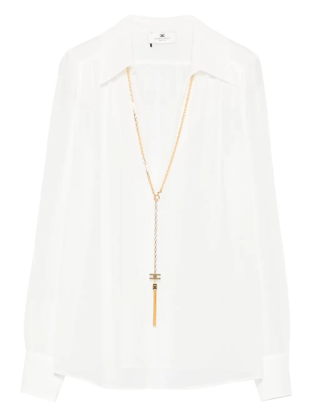 

Рубашка с цепочным декором Elisabetta Franchi, белый
