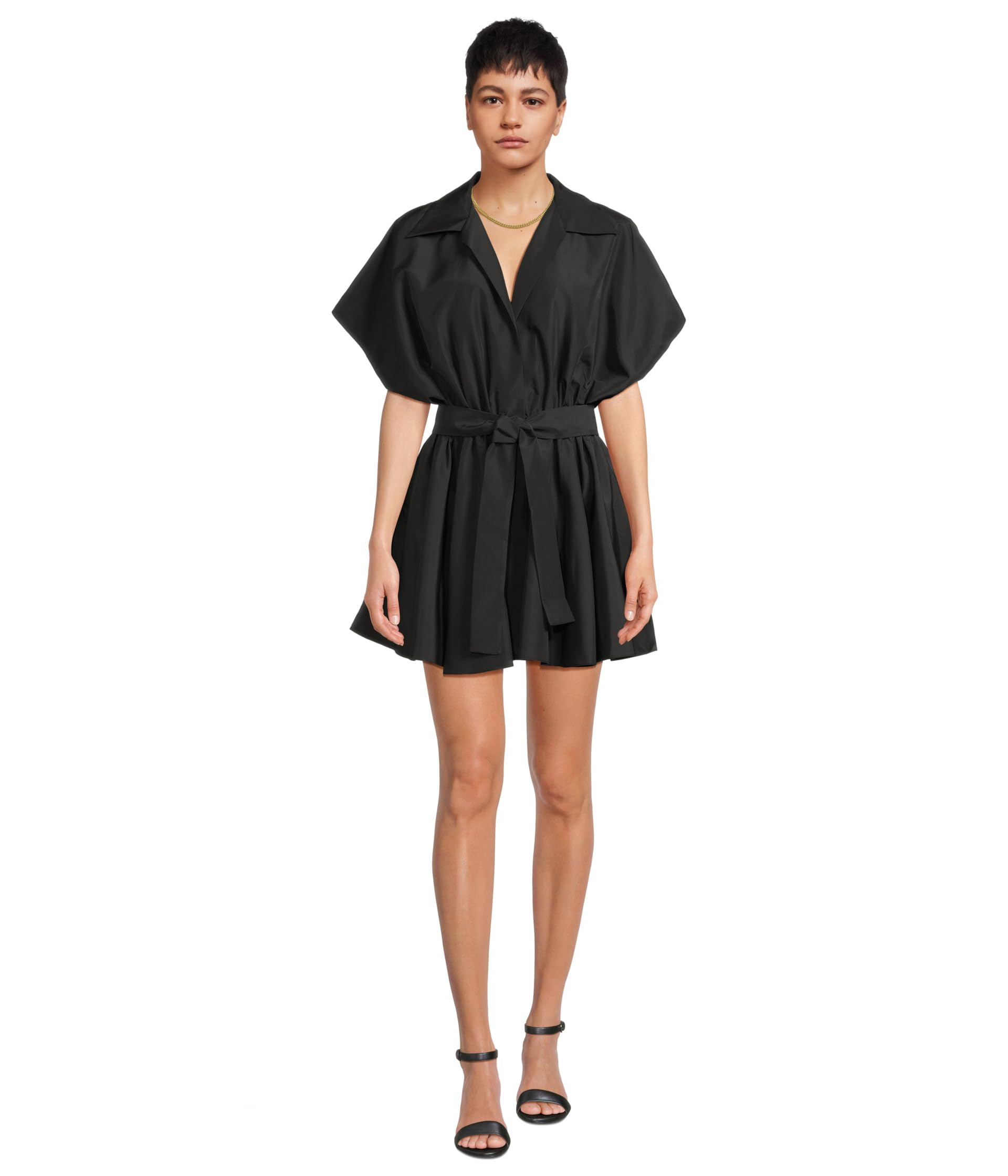 

Платье Norma Kamali Super Oversized Sleeveless Boyfriend Neck Shirt Flared Mini Dress, черный