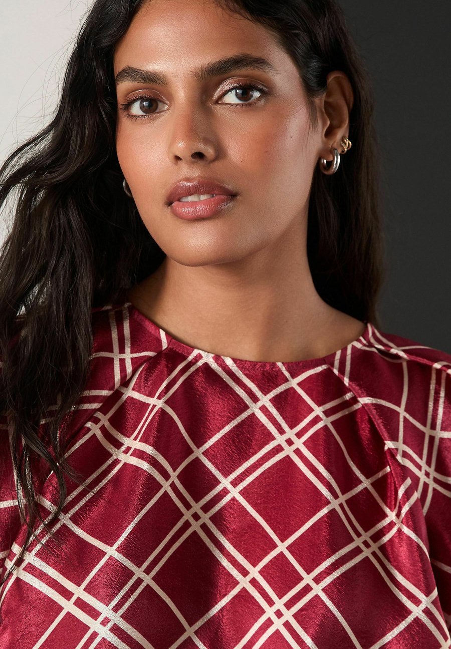 Блуза Next Blouse, Red Gold Check/Red — фото 2