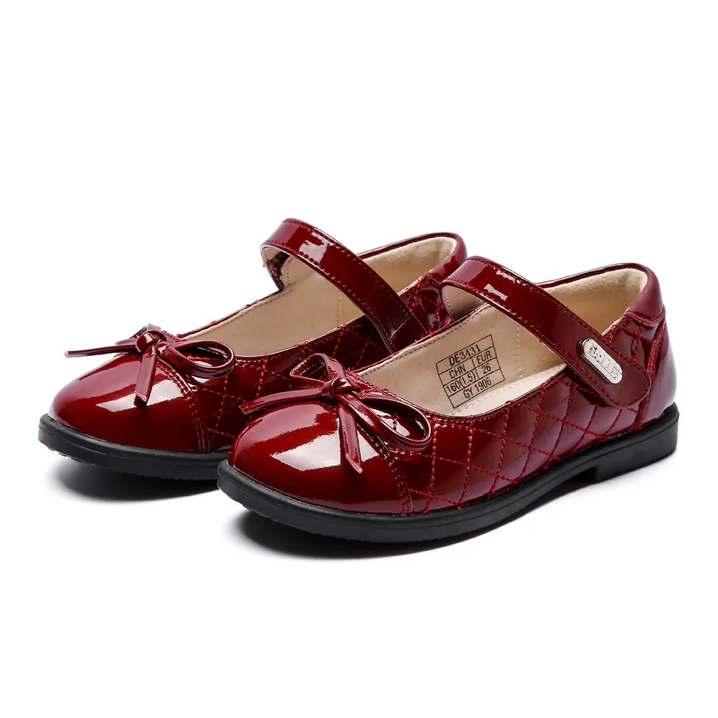 Детские кожаные туфли Low top BELLE, темно-красный — фото 4