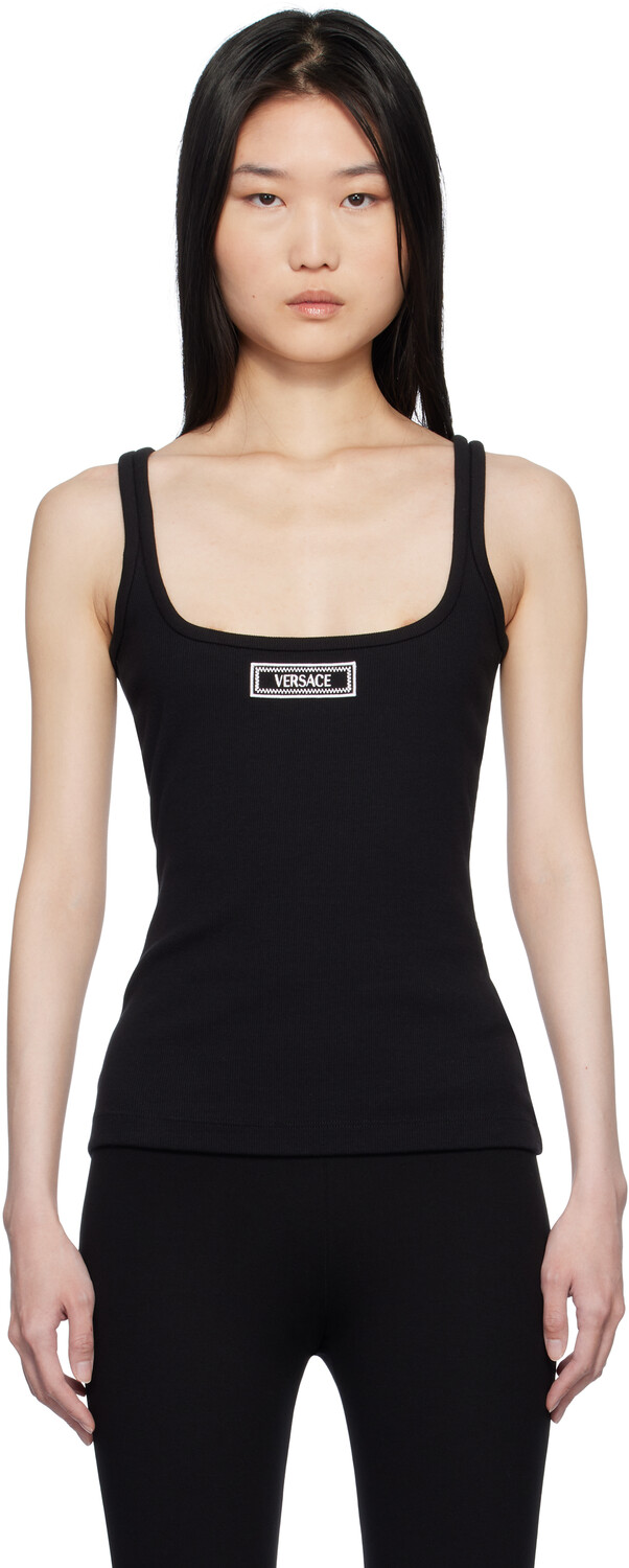 

Майка-топ в рубчик с винтажным логотипом 90-х годов Versace Underwear