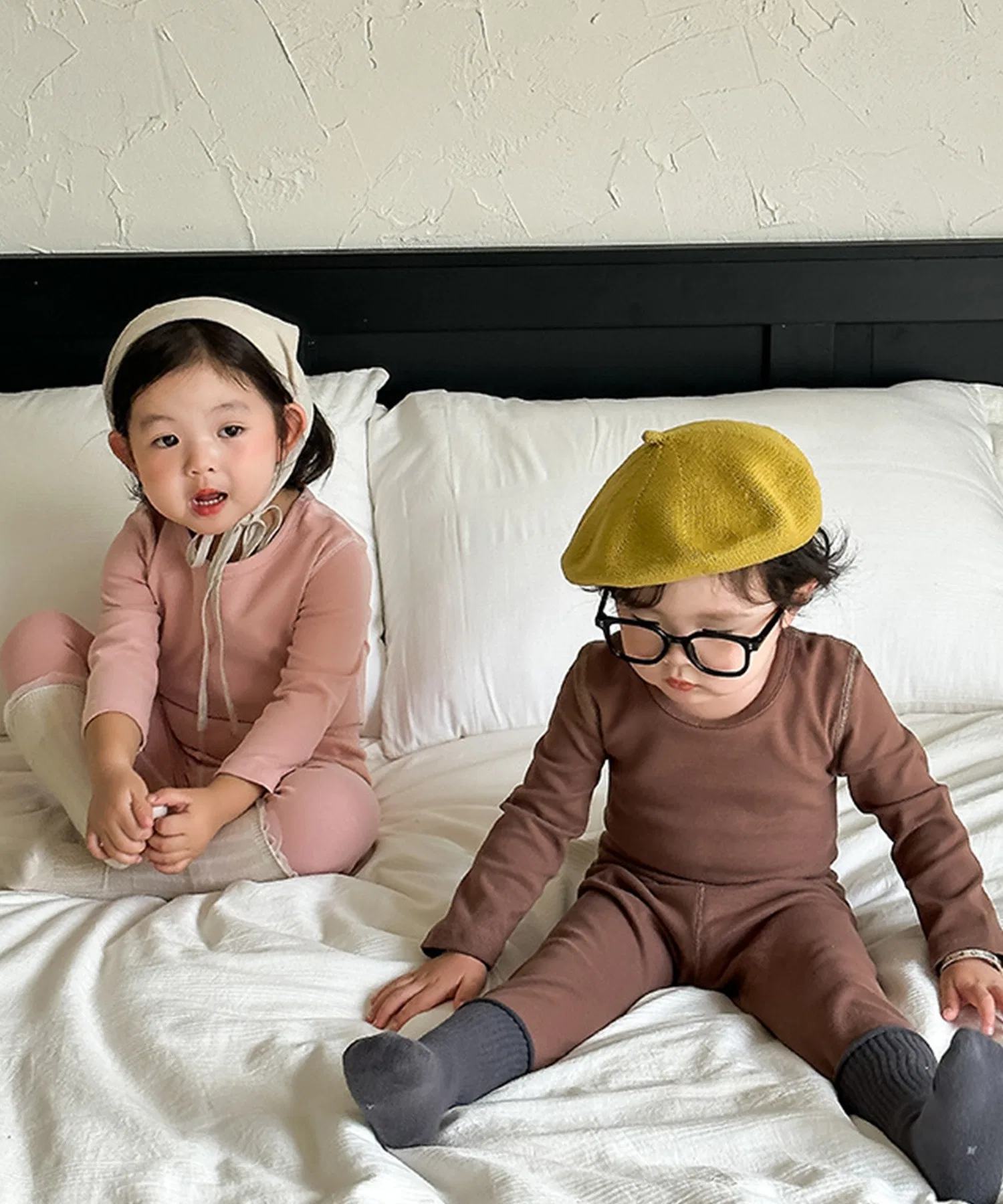 【aimoha-KIDS-】Детская эластичная домашняя пижама (комплект из 2 предметов) — фото 4