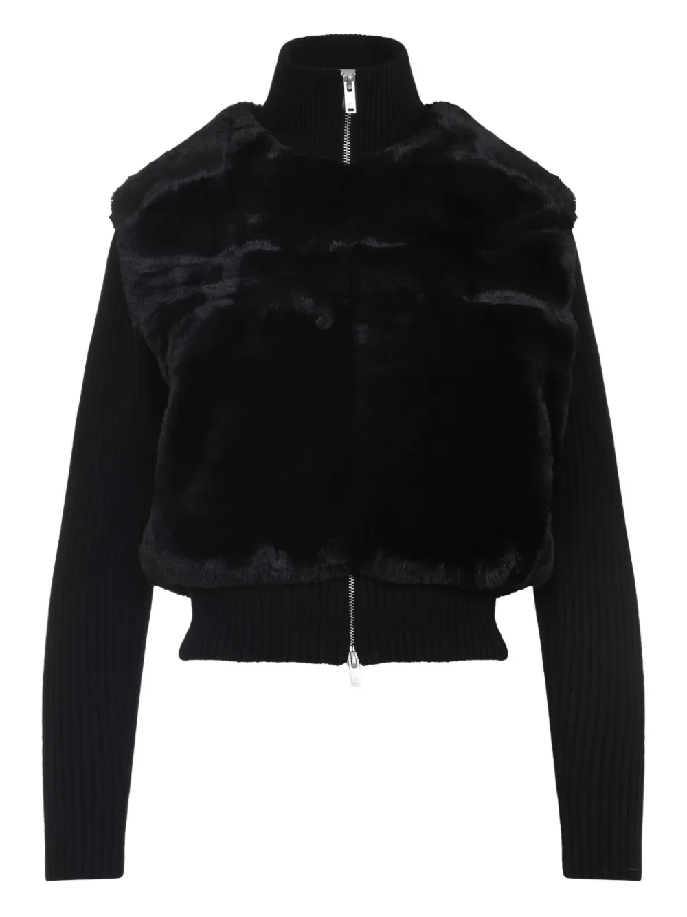 

Жакет в рубчик с высоким воротом Moose Knuckles, черный