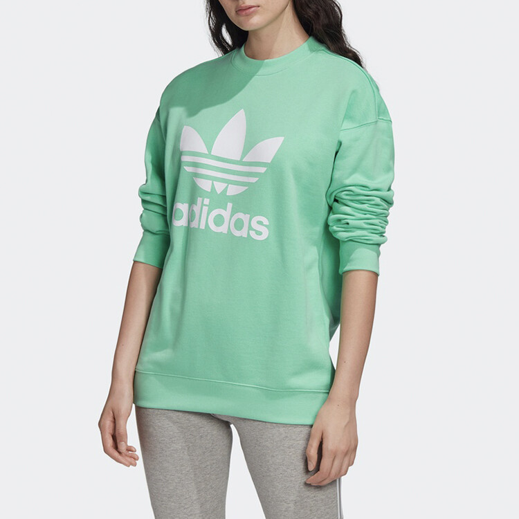 Женская толстовка с трилистником, мятно-зеленая Adidas Originals — фото 3