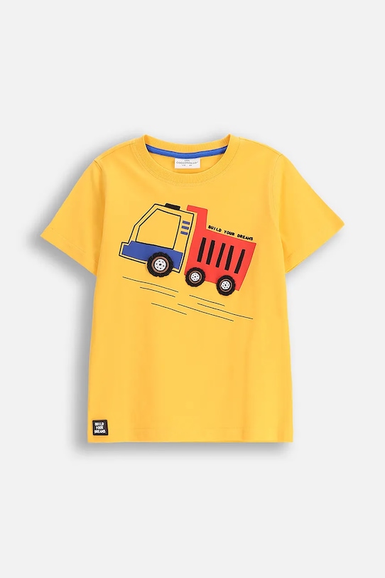 

Детская хлопковая футболка Coccodrillo, желтый