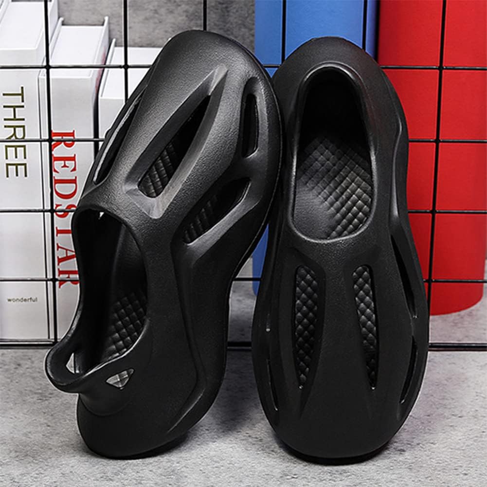 Кроссовки vioxthak Foam Runner, слайдеры Cloud, шлепанцы-подушки, спортивная обувь, нескользящая, легкая, для ходьбы, модная, для улицы и дома, летние пляжные сандалии для женщин и мужчин, черный — фото 2
