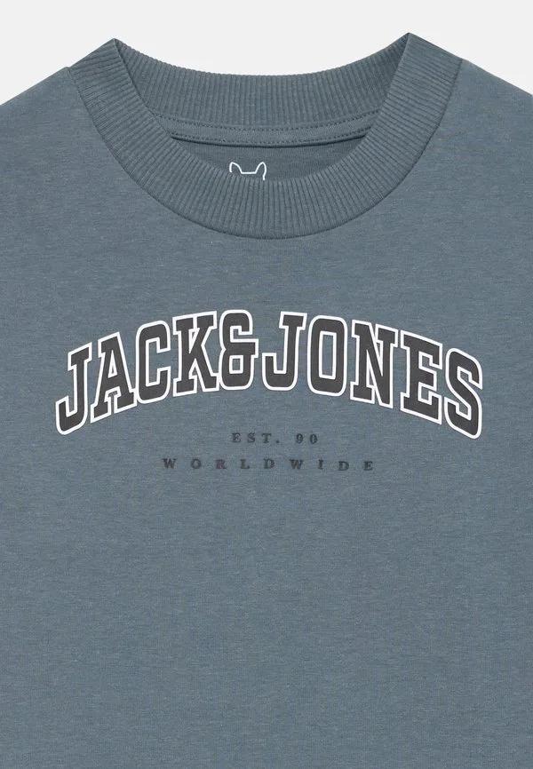 Футболка jjecaleb в университетском стиле с принтом на воротнике Jack & Jones Junior, Stormy Weather — фото 3