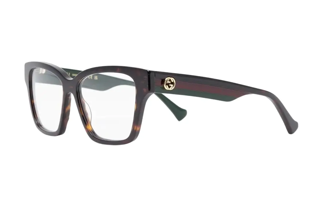 

Оправа женская оптическая Gucci Logo-Plaque, коричневый / зеленый / красный
