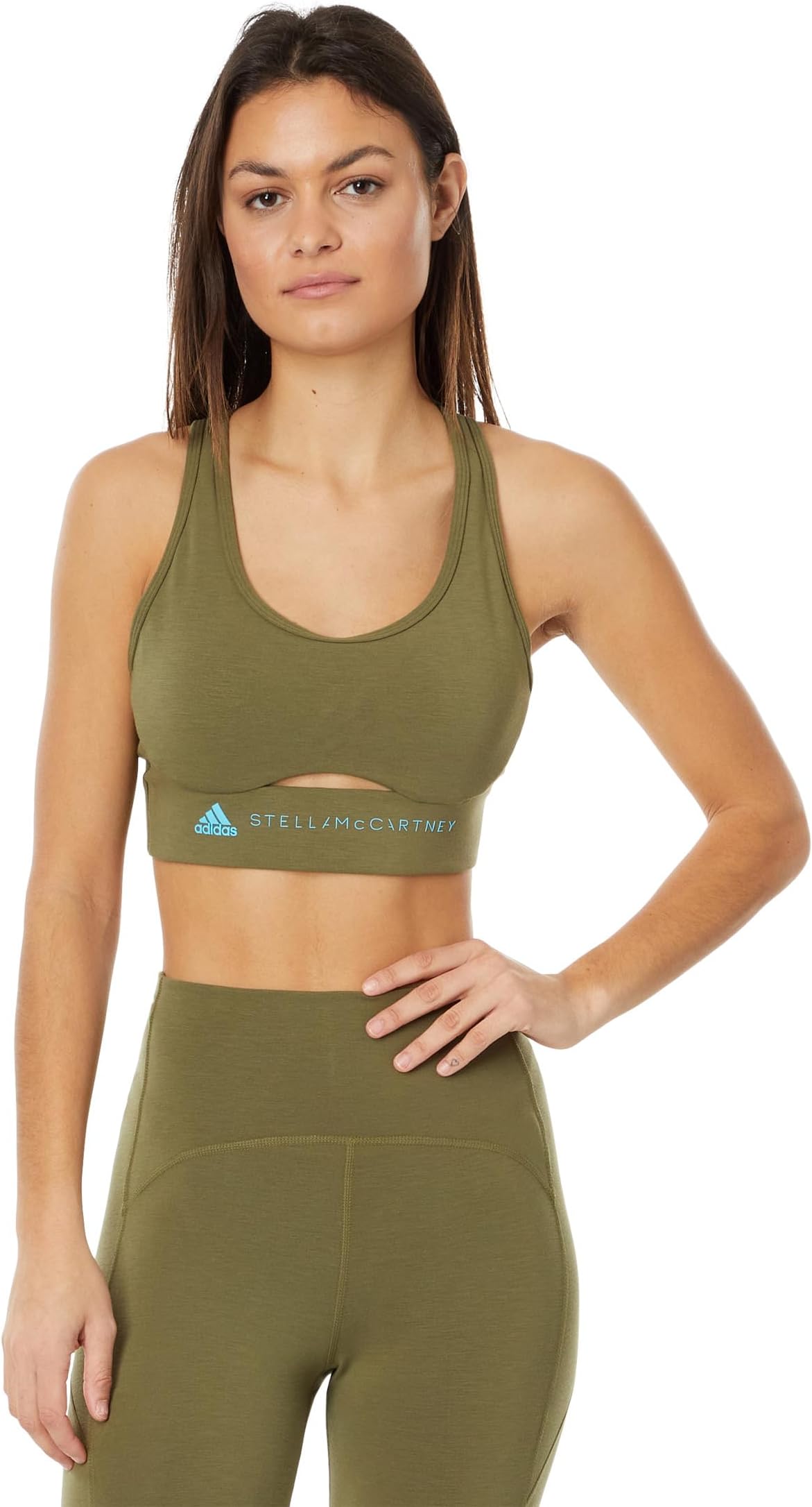 

Бюстгальтер adidas by Stella McCartney TrueStrength Yoga Medium Support Sports Bra IT5717, цвет Focus Olive