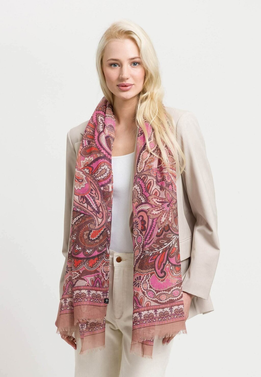 

Шарф PAISLEY PRINT STOLA FRAAS, коричневый
