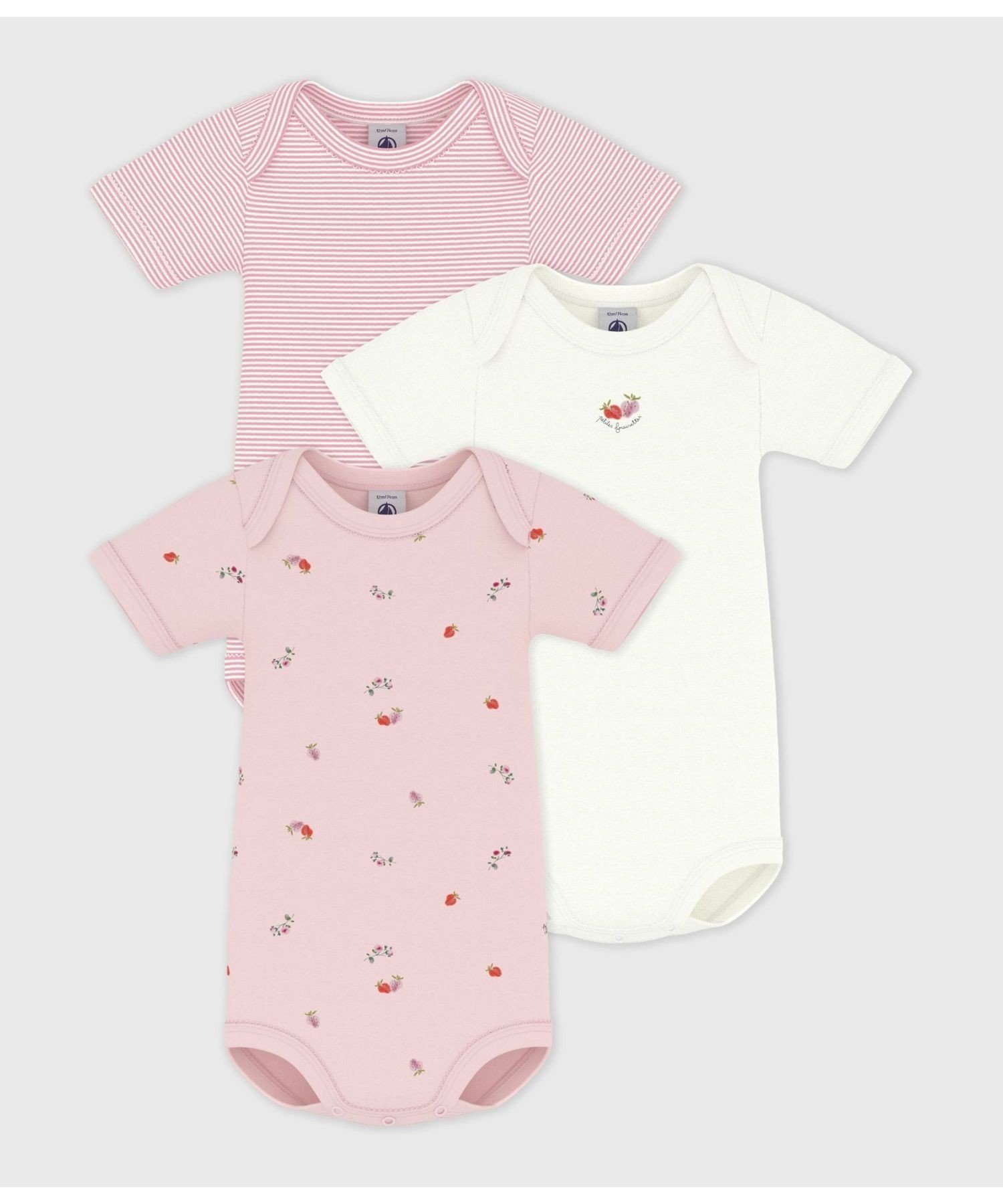 Боди с короткими рукавами и принтом (комплект из 3 штук) PETIT BATEAU, Multicolor 1
