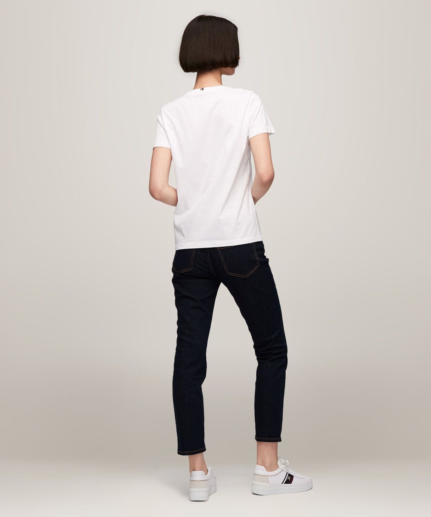 Футболка с круглым вырезом и логотипом TOMMY HILFIGER, Black 017 — фото 3