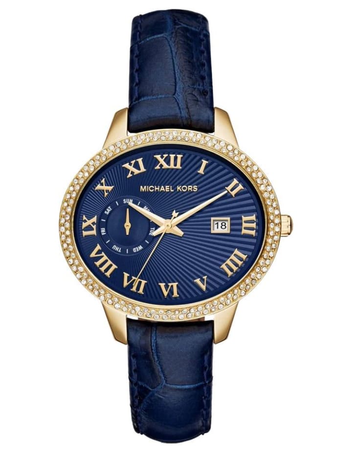 

Michael Kors Женские часы синего цвета, кожаный ремешок, модель: MK2429 Whitley Lady