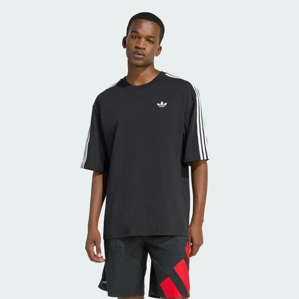 Футболка Adicolor с тремя полосками, увеличенного размера Adidas, black