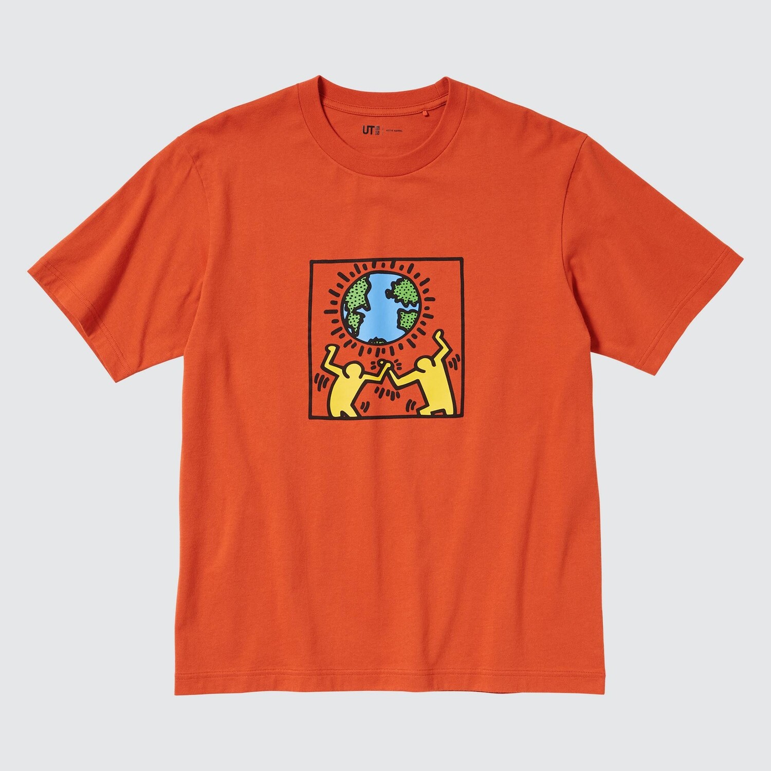 

Футболка Uniqlo Peace For All Keith Haring с коротким рукавом и рисунком, оранжевый