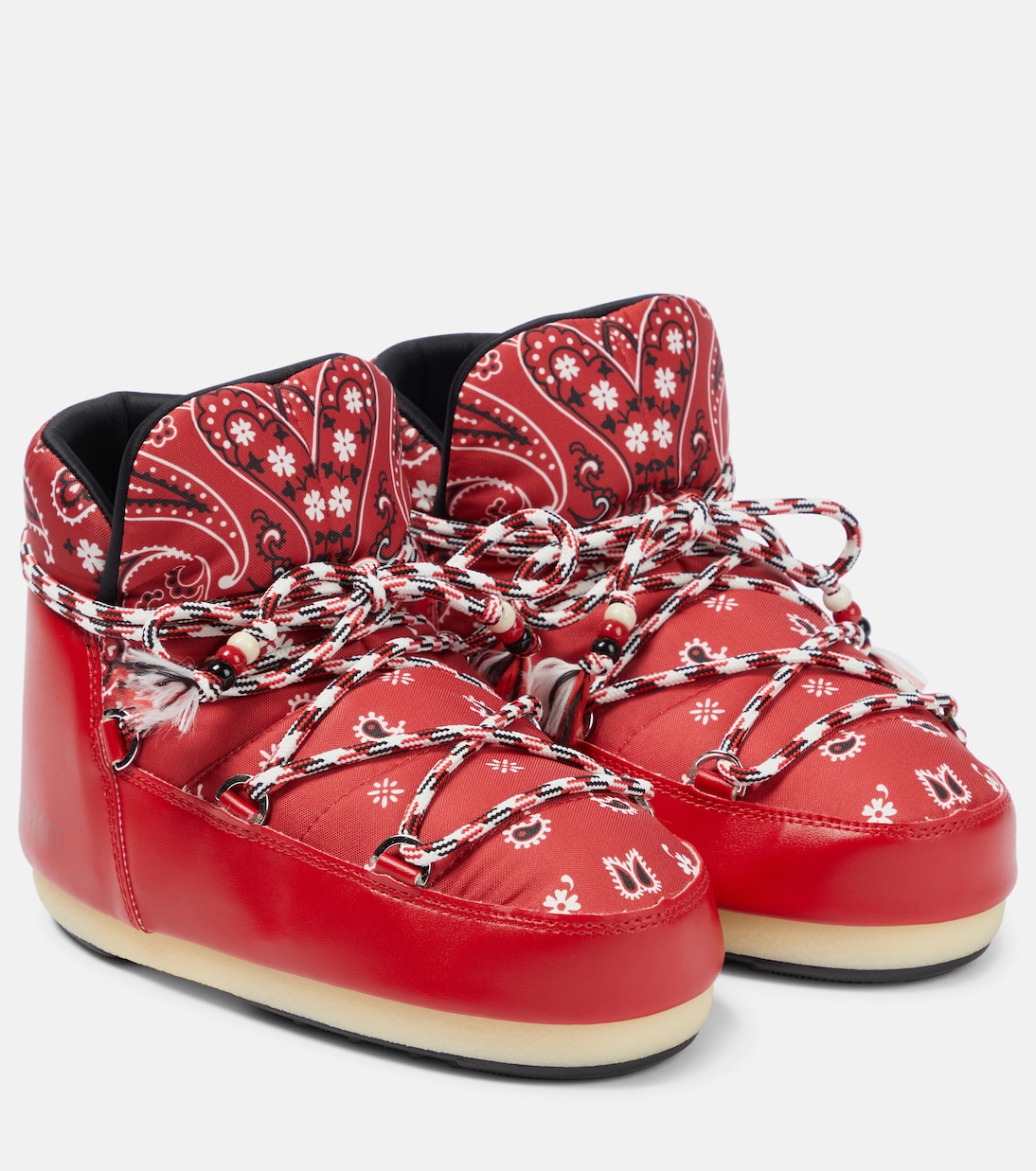 Ботинки с принтом банданы Full Moon Alanui, Red Multicolor