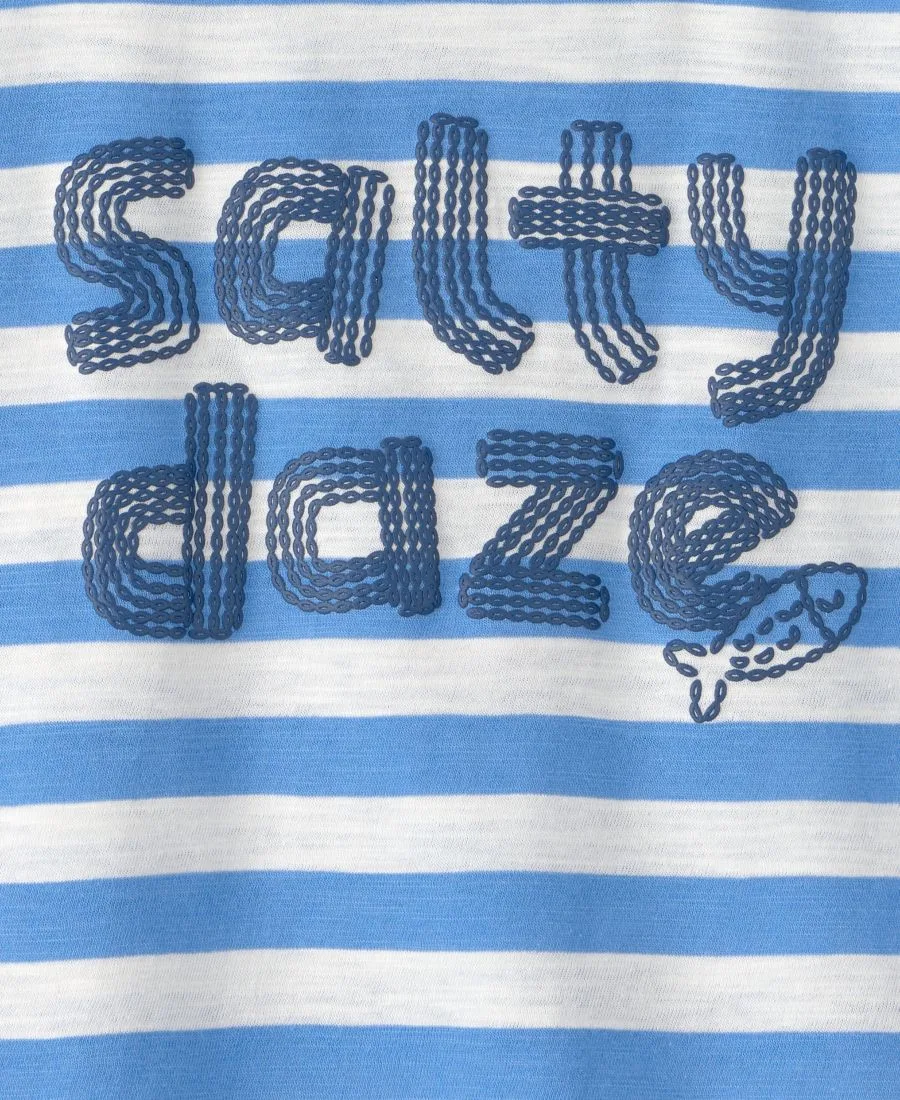Детская футболка с коротким рукавом Salty Daze в полоску с графическим принтом, размер 2T-5T Carter's, синий — фото 3