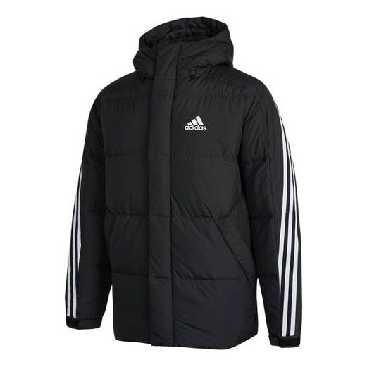 

Пуховик adidas 3st Puffy Dwn J Casual Sports Stay Warm hooded down Jacket Black, черный