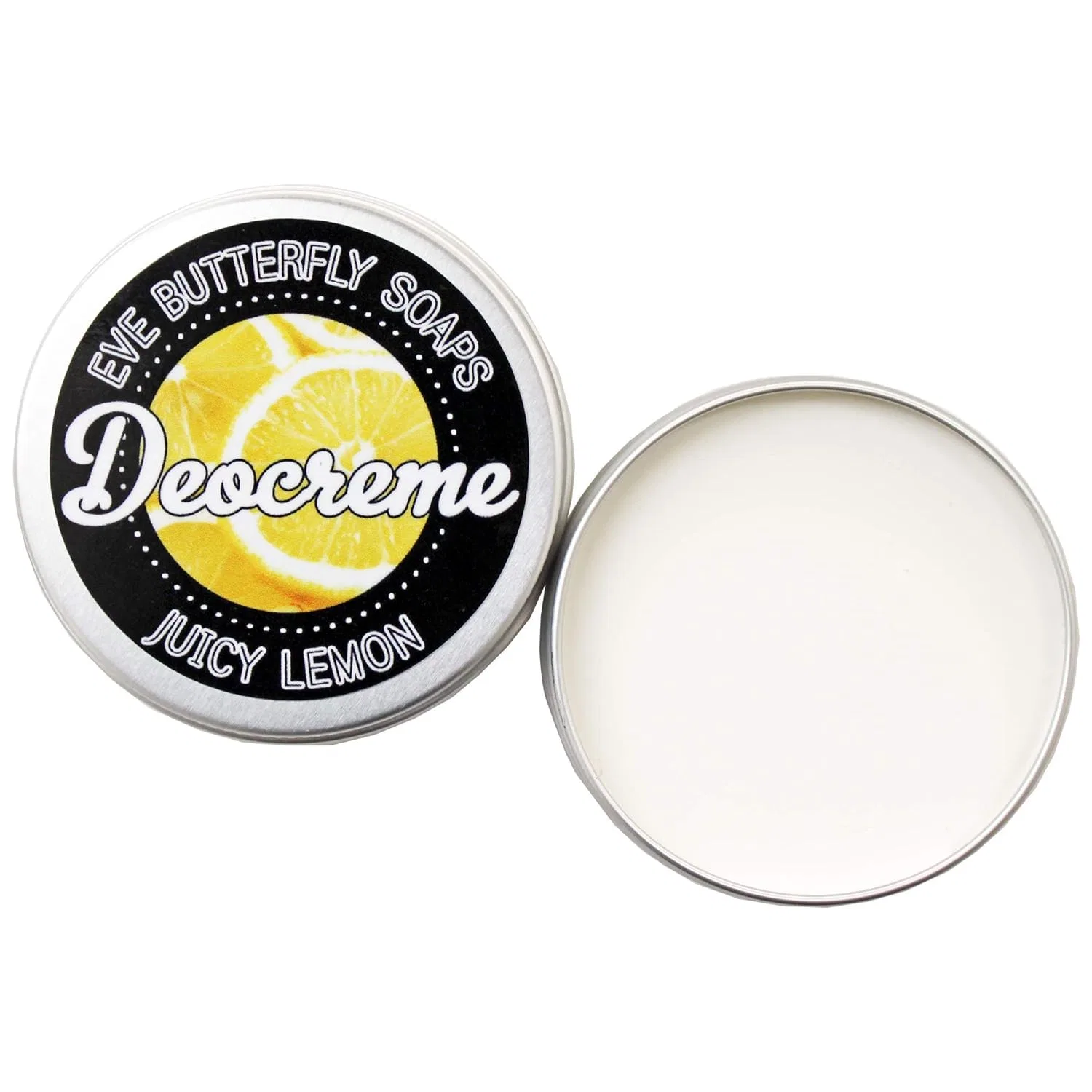 Дезодорант-крем Juicy Lemon, 85 г, без алюминия, с ароматом лимона Evebutterflysoaps