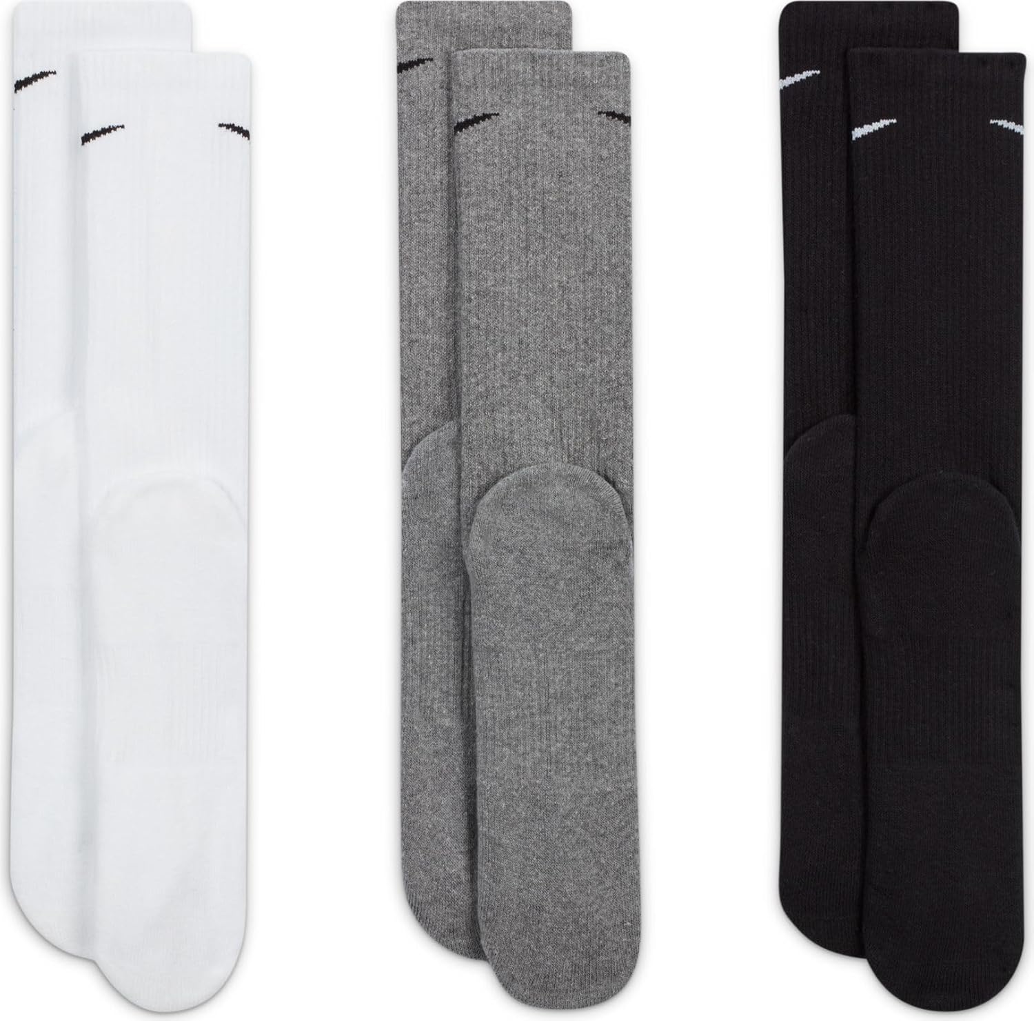 

Мужские тренировочные носки Nike Everyday Plus с амортизацией, White/Carbon Heather/Black