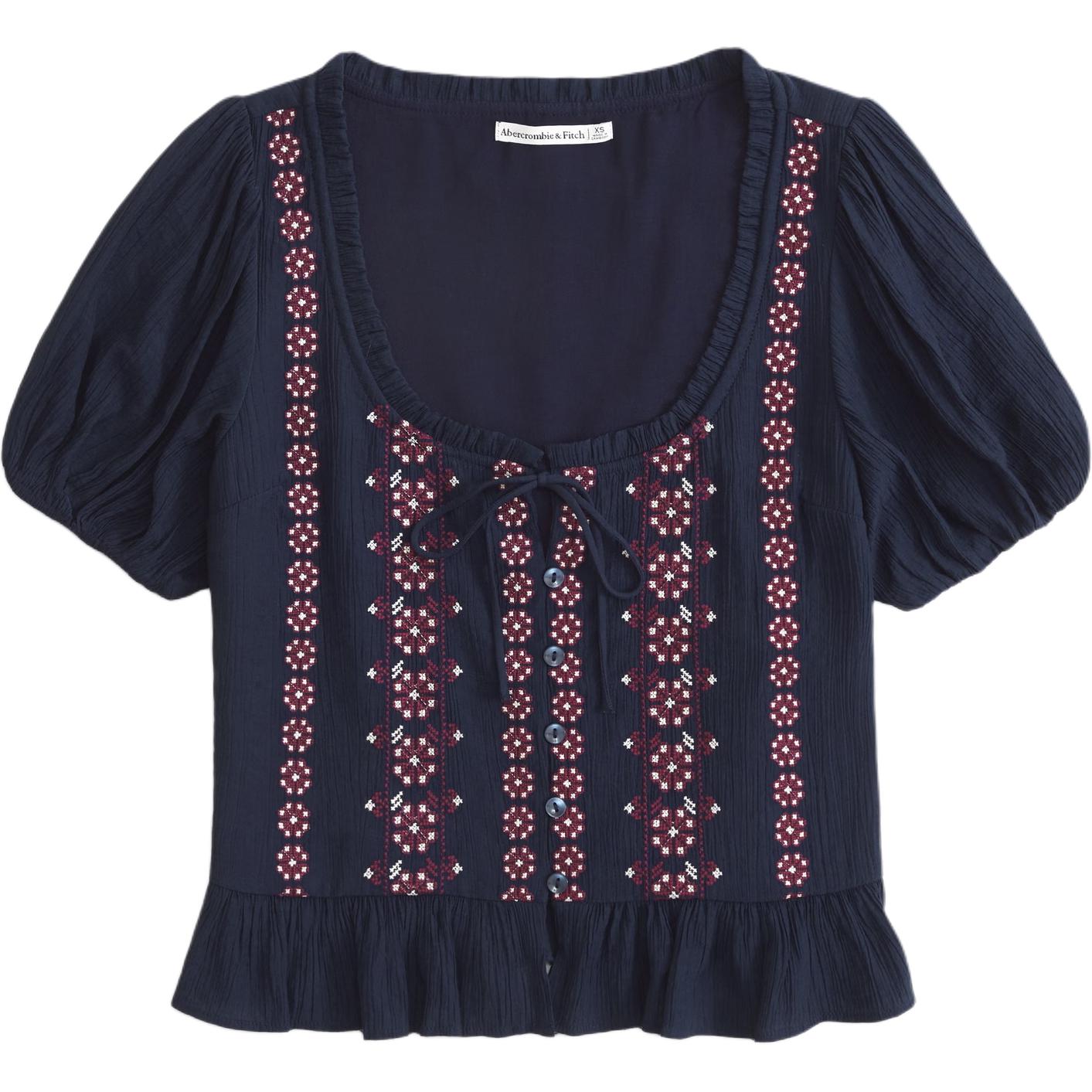 

Футболка женская Abercrombie＆Fitch, темный индиго, Фиолетовый, Футболка женская Abercrombie＆Fitch, темный индиго