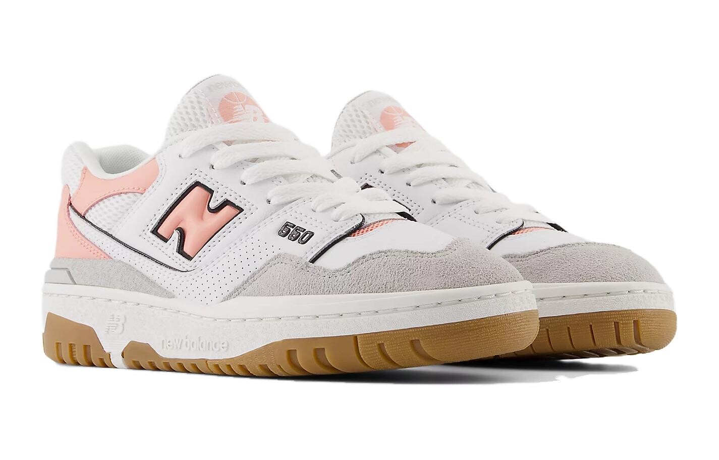 Кроссовки New Balance 550 Brighton Grey Omega Pink GS, цвет Brighton Grey with Omega Powder — фото 3