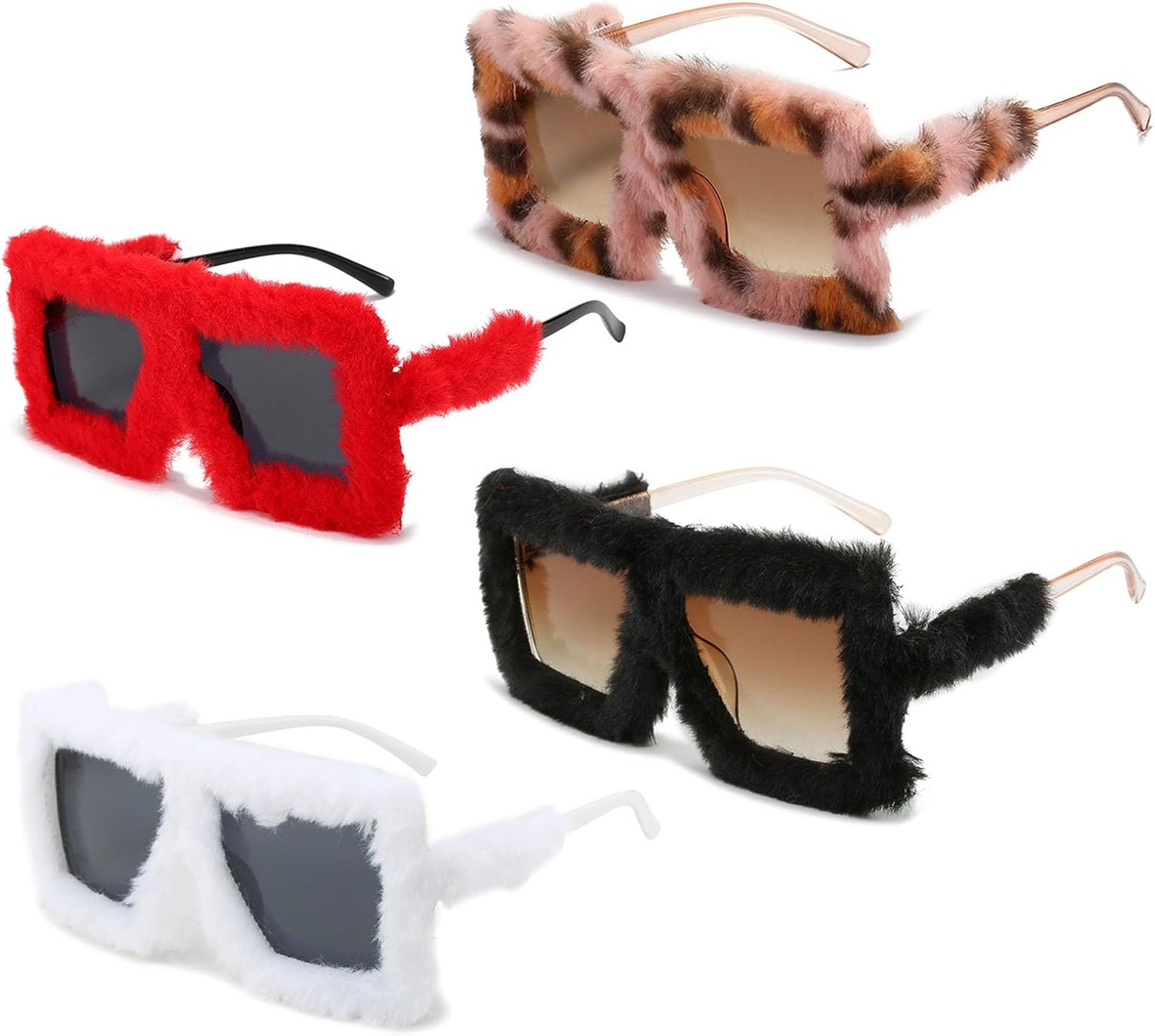 

Меховые солнцезащитные очки в стиле Y2K для женщин и мужчин, пушистые плюшевые солнцезащитные очки, модные очки для вечеринок, панк-стиль, мягкие бархатные солнцезащитные очки YISHATIER, Cool Group