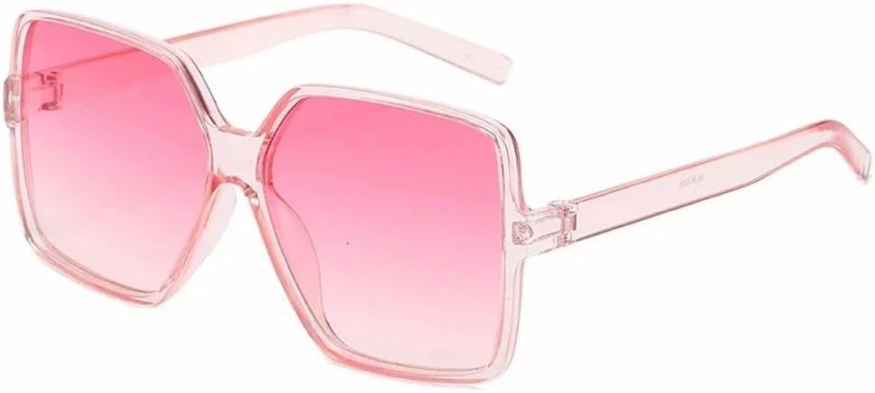 

Черные квадратные солнцезащитные очки большого размера для женщин, крупная оправа, цветные солнцезащитные очки, женские зеркальные очки унисекс с градиентным переходом цвета, очки в стиле хип-хоп GHVWYX, C6 Transpink