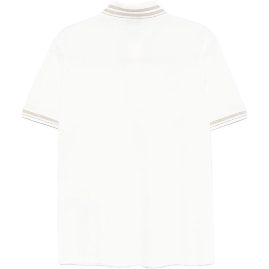 Поло с вышитым логотипом и пуговицами EMPORIO ARMANI, белый — фото 3