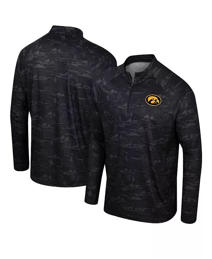

Мужская черная куртка Iowa Hawkeyes Carson Raglan Quarter-Zip Colosseum