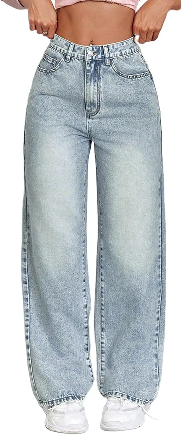 

Canbebig широкие джинсы женские высокие baggy