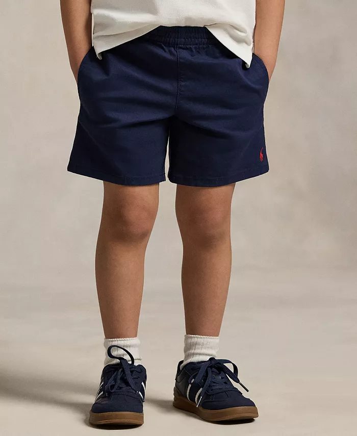 

Детские и мальчиковые эластичные хлопковые шорты из твила Polo Ralph Lauren, синий