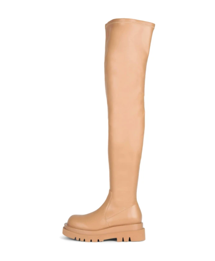 Кожаные высокие ботинки Jeffrey Campbell, бежевый
