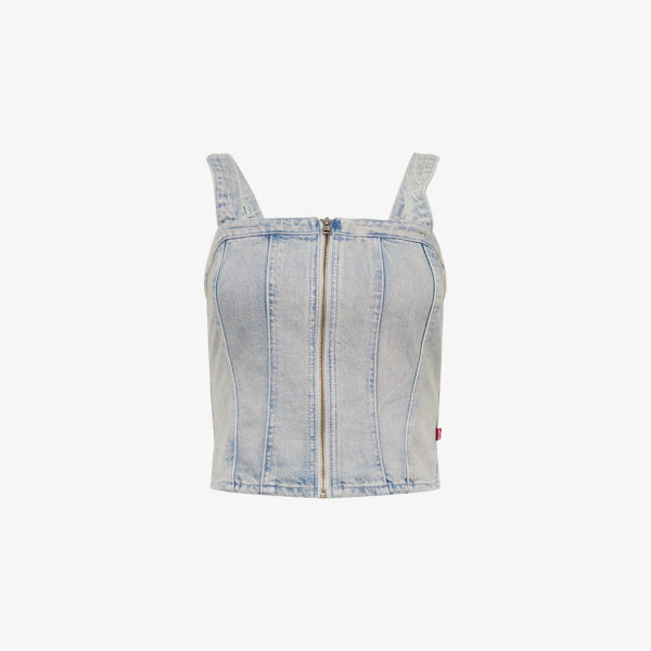 

Бюстье-топ Levis скульптурирующий джинсовый, светло-голубой