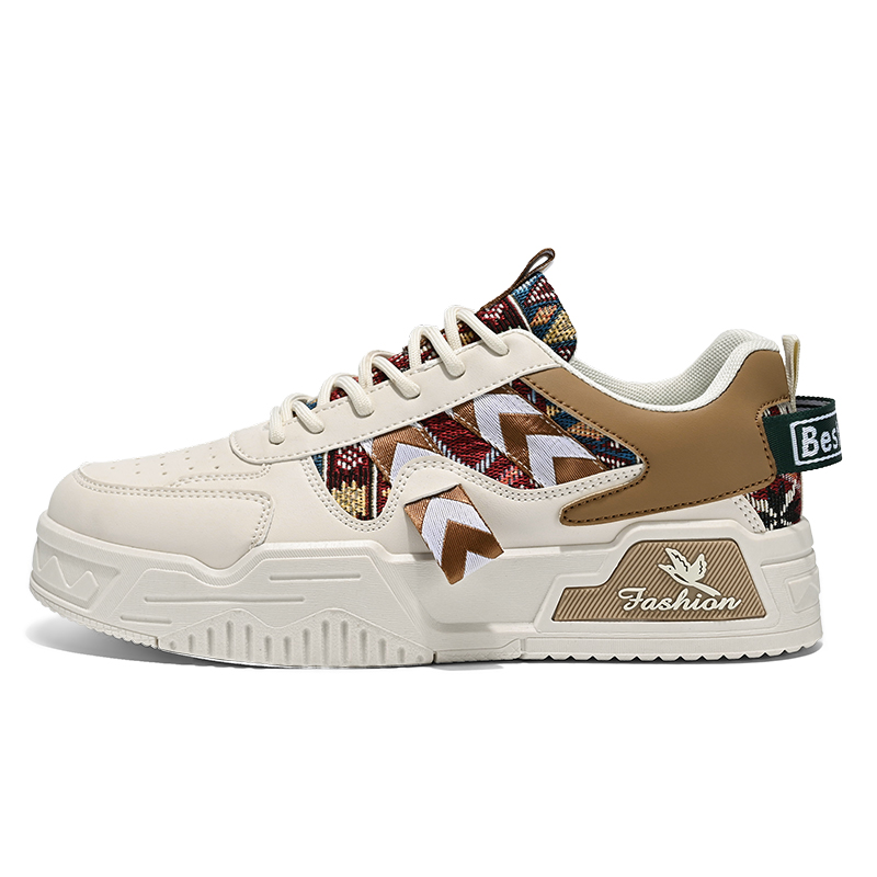 

Boogie Bear Антискользящие износостойкие низкие скейтерские кеды мужские бежево-кофейные, цвет Beige Coffee