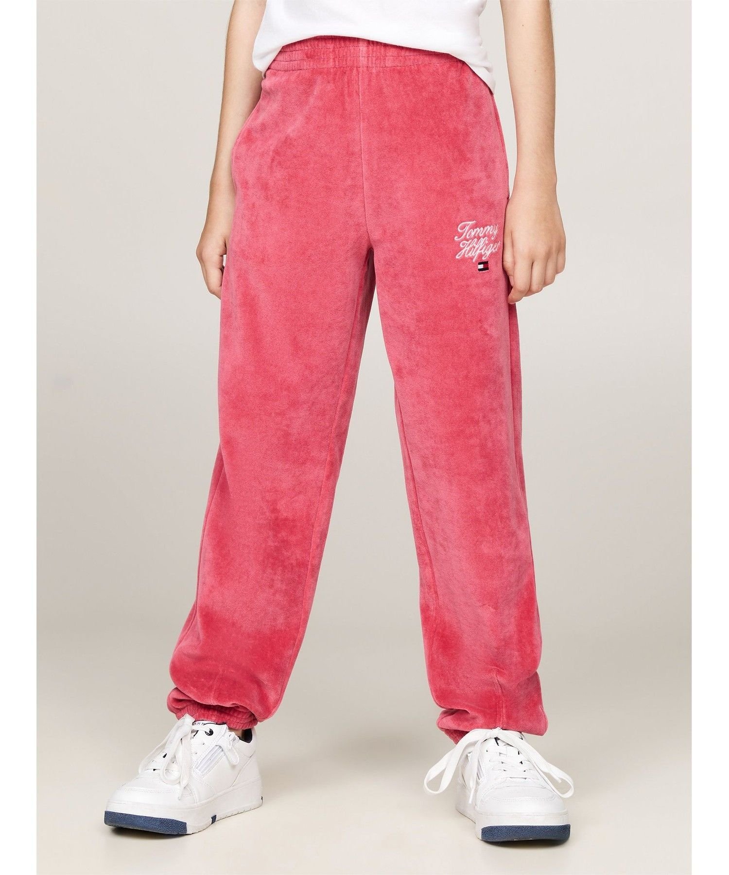 Велюровые брюки с надписью для девочек Tommy Hilfiger, Pink XI0