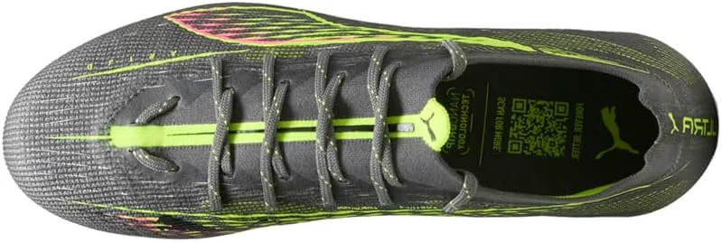 Футбольные бутсы Puma Men's Ultra 5 Pro для твердого грунта, серебристый/желтый — фото 4