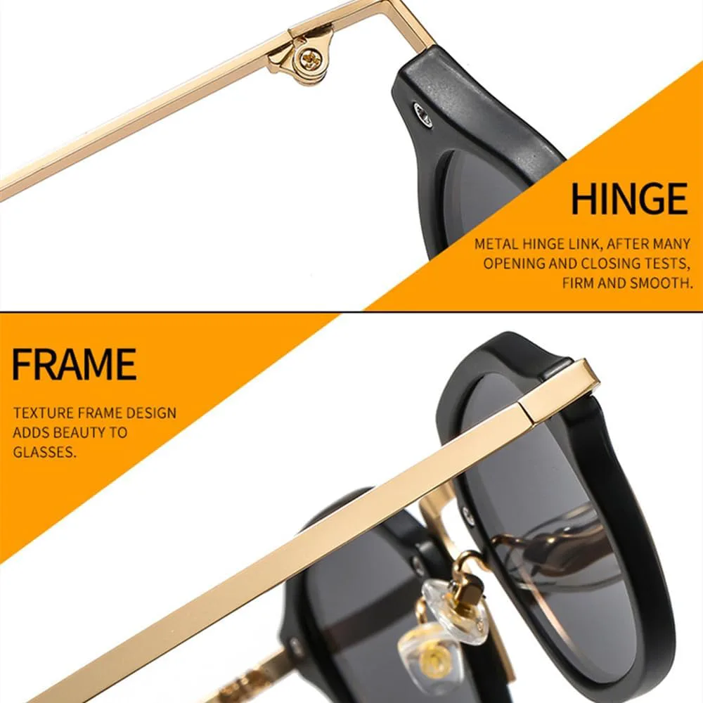 

MUTYNE Модные маленькие солнцезащитные очки для женщин в стиле ретро-панк, защита от УФ-излучения UV400, модные солнцезащитные очки для мужчин, Black Green Tea