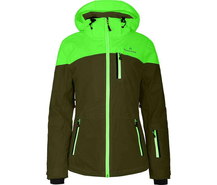 

BERGSON Женская утепленная горнолыжная куртка, водонепроницаемость 20 000 мм водяного столба, зеленая, Зеленый, BERGSON Женская утепленная горнолыжная куртка, водонепроницаемость 20 000 мм водяного столба, зеленая