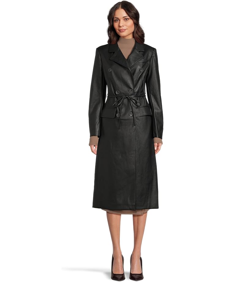 

Женское пальто с поясом из искусственной кожи Avec Les Filles, Black